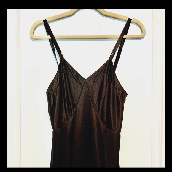 Vintage Sears Black Full Dress Slip Size 34 Tall Adjustable Straps - Picture 2 of 11